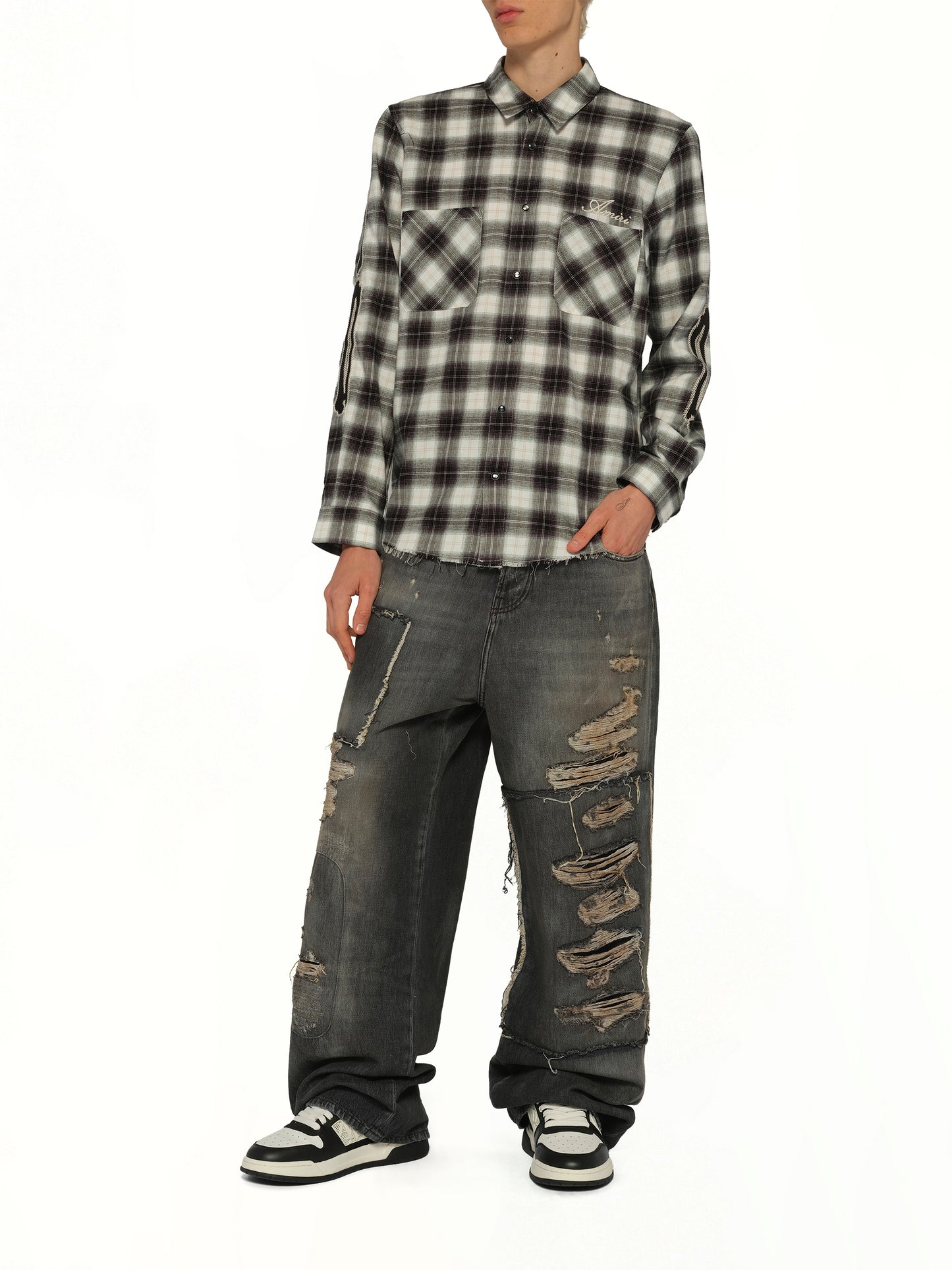 Bones Flannel Overshirt in Black