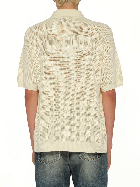 Amiri Crochet Mesh Shirt in Ivory
