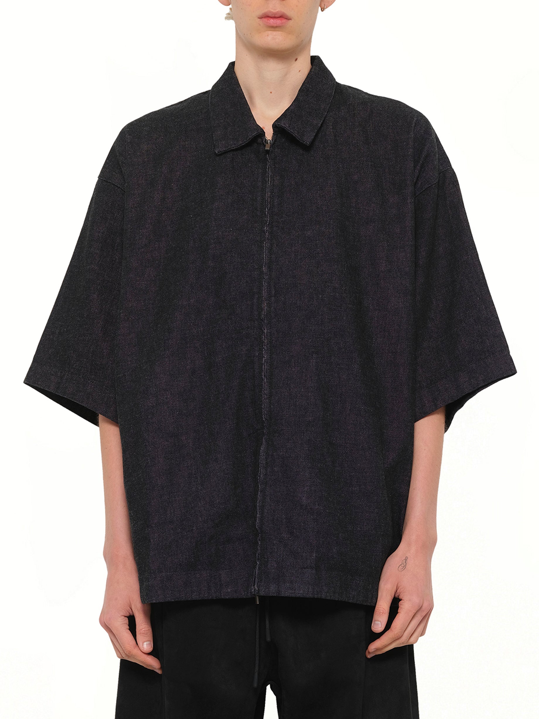 Full Zip Work Shirt in Vintage Black