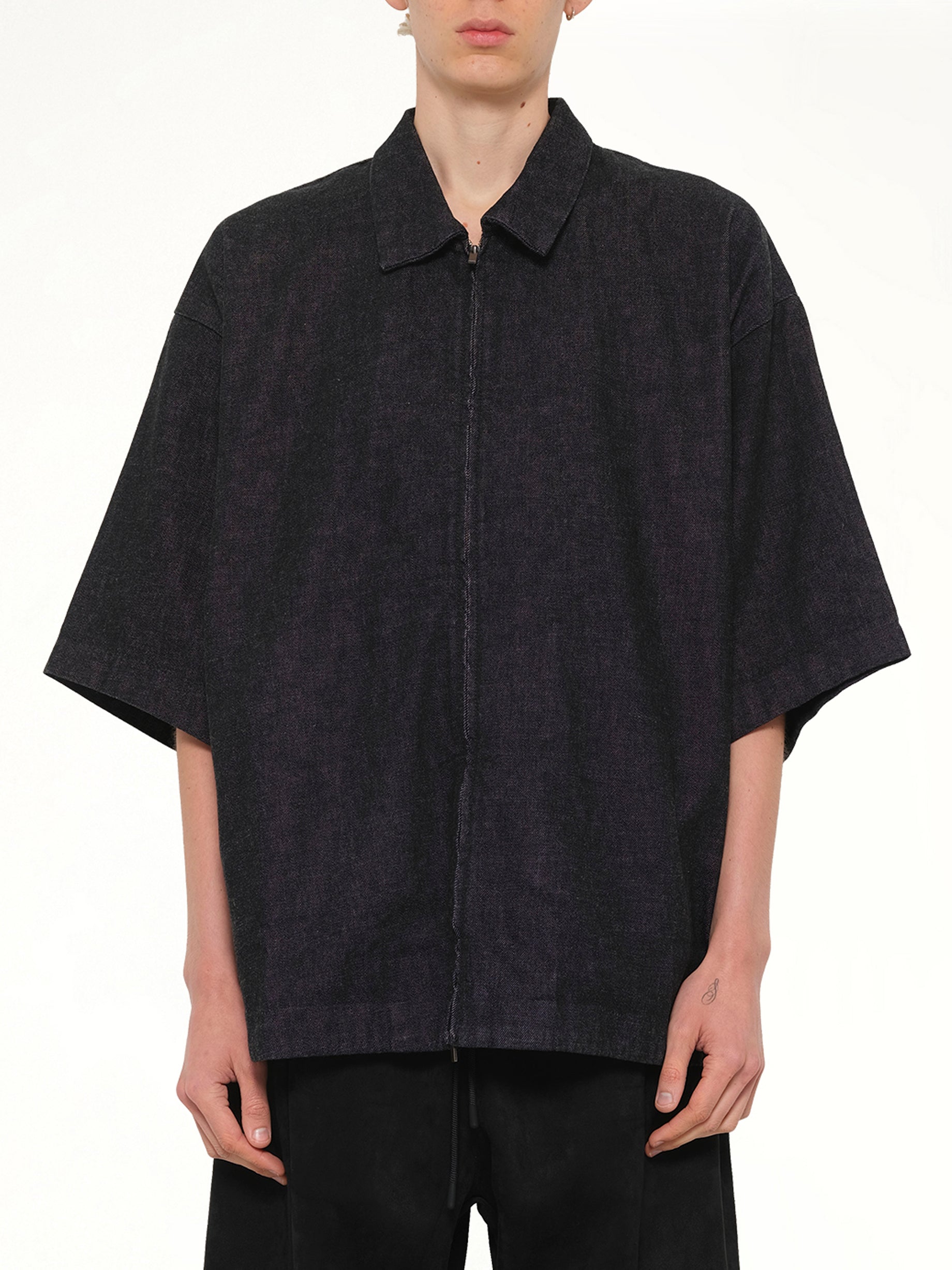 Full Zip Work Shirt in Vintage Black