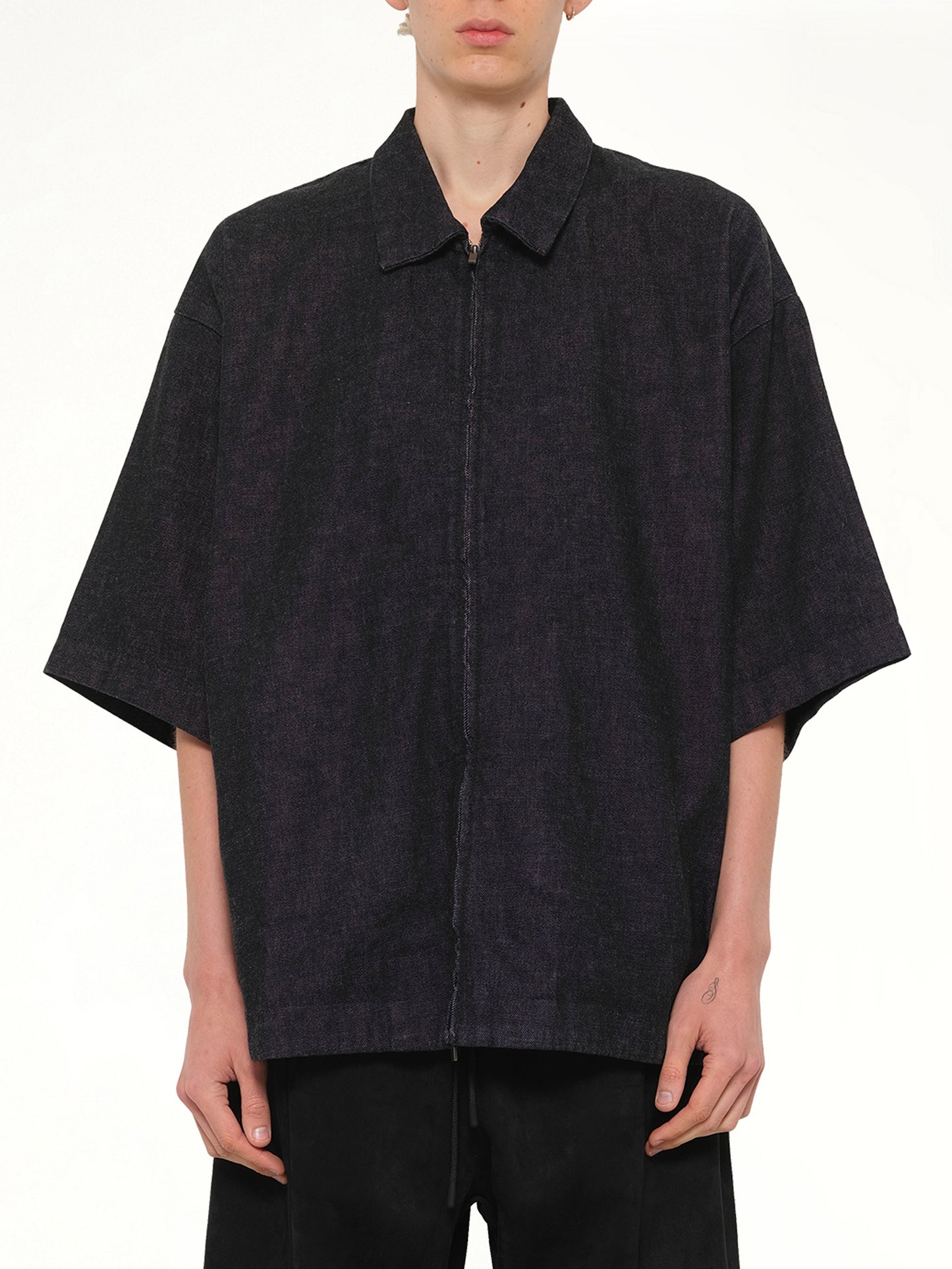 Full Zip Work Shirt in Vintage Black