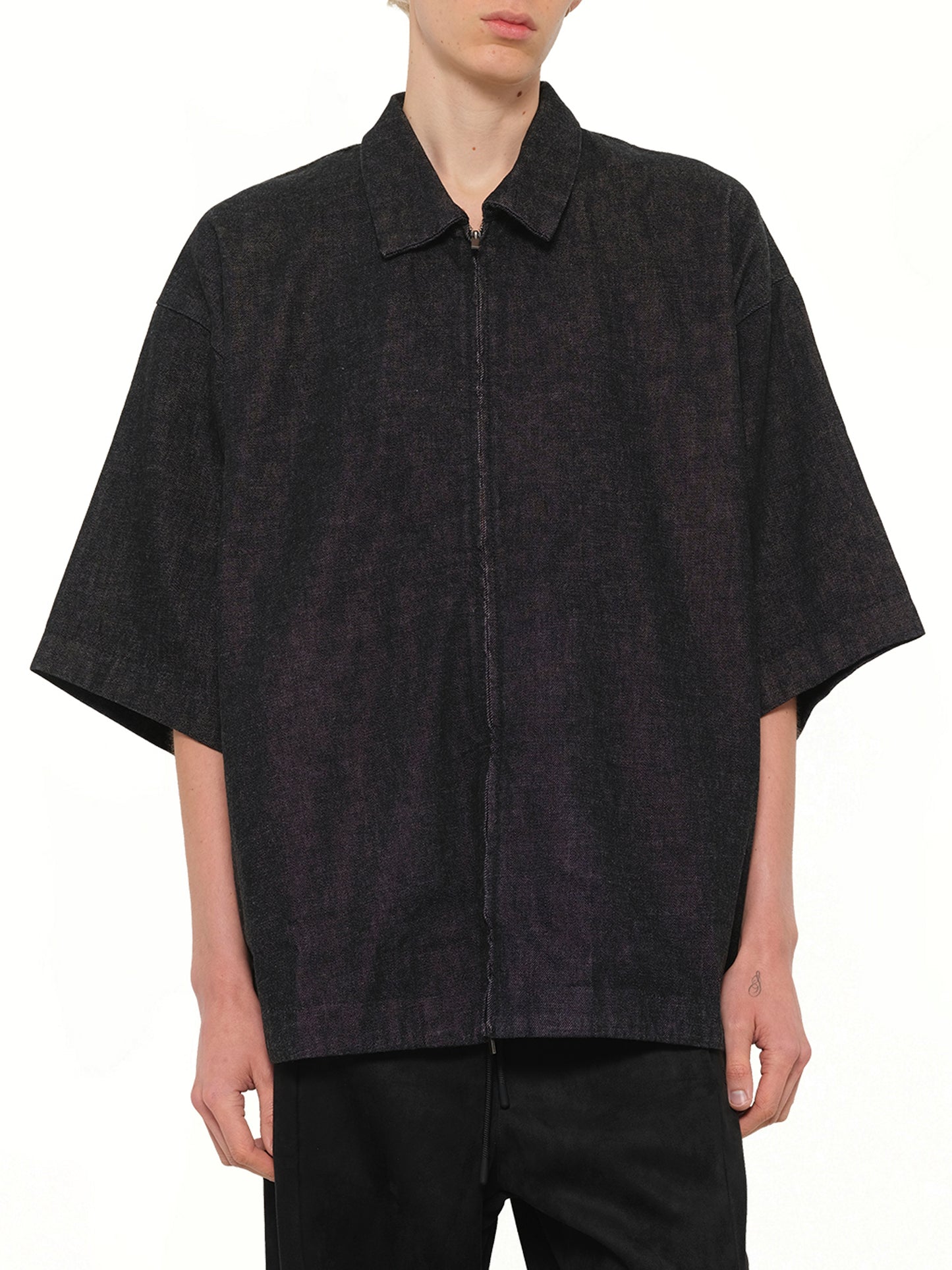 Full Zip Work Shirt in Vintage Black