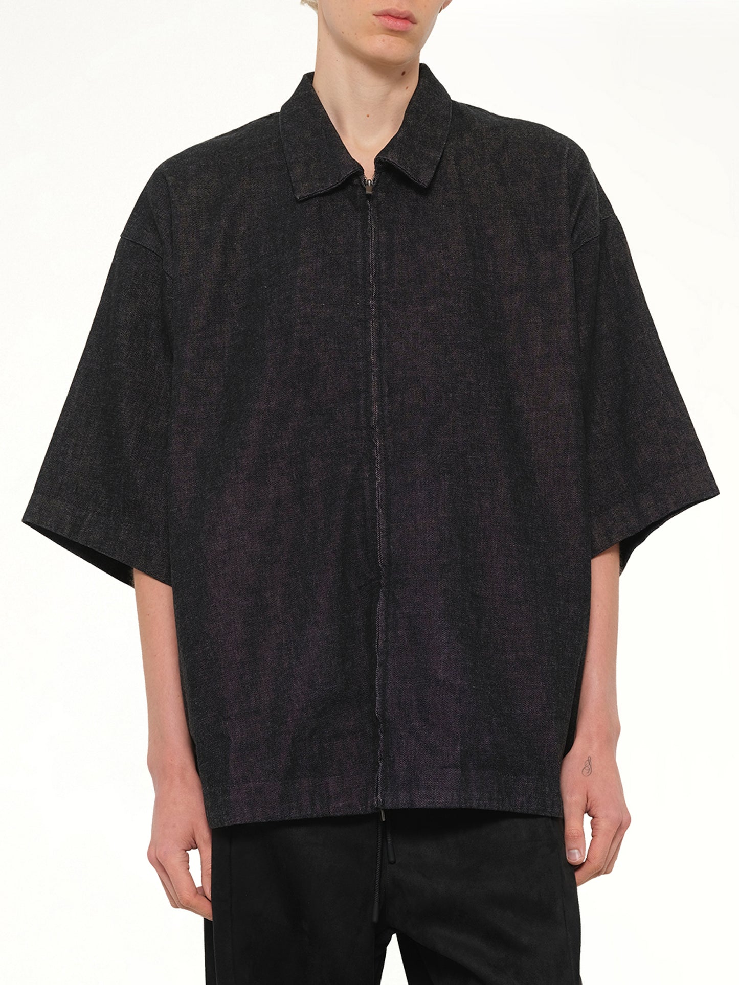 Full Zip Work Shirt in Vintage Black