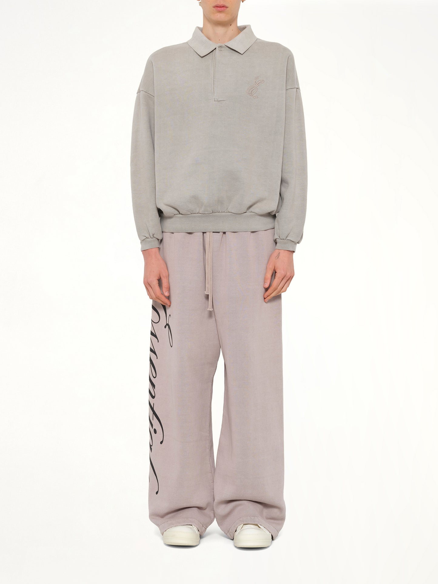 Classic Polo Sweatshirt in Smoke Grey