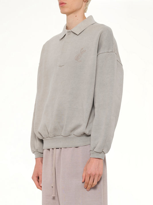 Classic Polo Sweatshirt in Smoke Grey