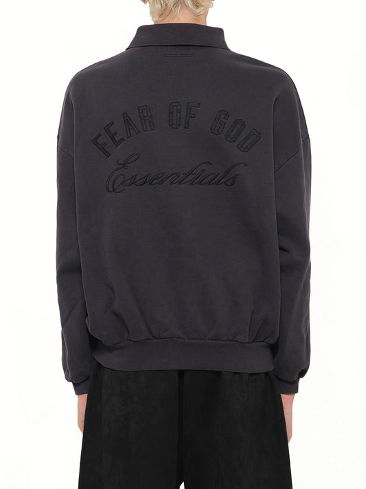 Classic Polo Sweatshirt in Vintage Black