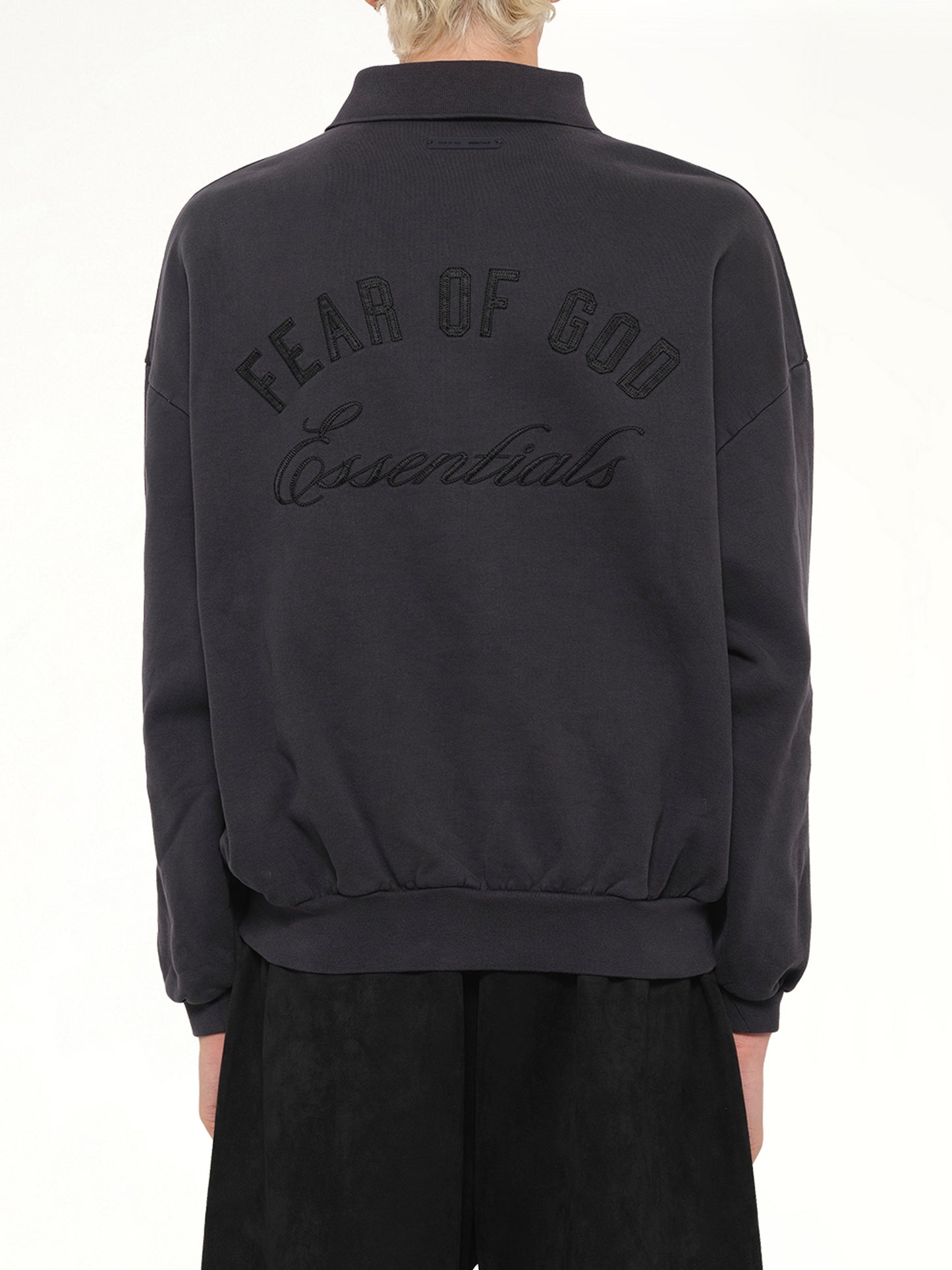 Classic Polo Sweatshirt in Vintage Black