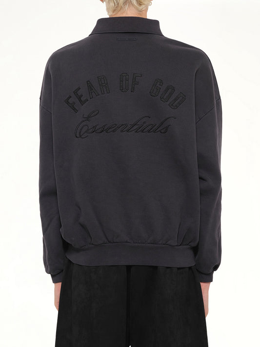 Classic Polo Sweatshirt in Vintage Black