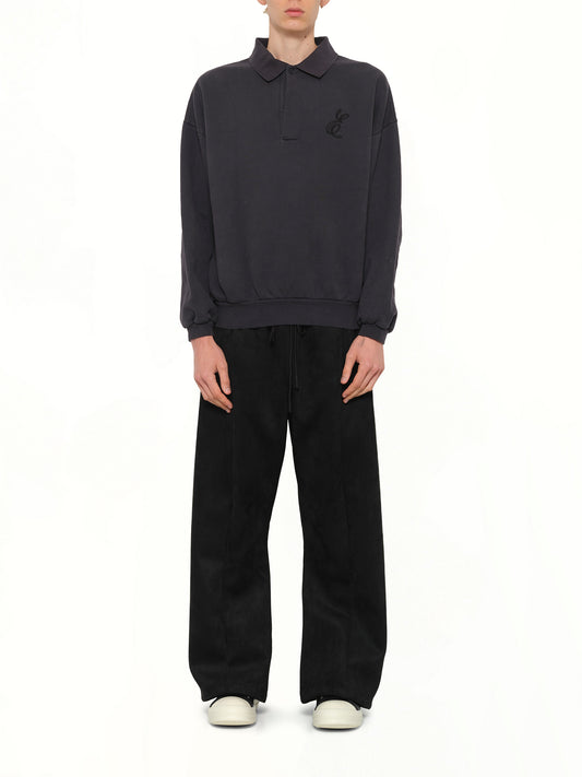 Classic Polo Sweatshirt in Vintage Black