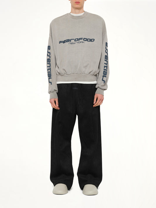 Cropped Relaxed Sweatshirt in Smoke Grey