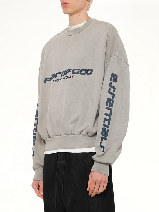 Cropped Relaxed Sweatshirt in Smoke Grey