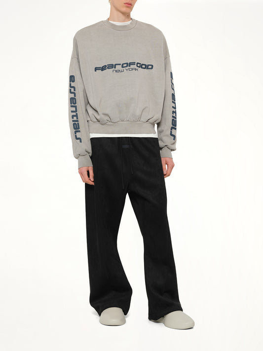 Cropped Relaxed Sweatshirt in Smoke Grey