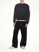 Cropped Relaxed Sweatshirt in Vintage Black