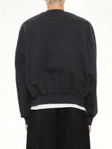 Cropped Relaxed Sweatshirt in Vintage Black