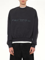 Cropped Relaxed Sweatshirt in Vintage Black