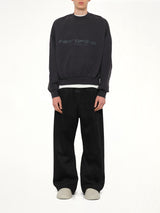 Cropped Relaxed Sweatshirt in Vintage Black