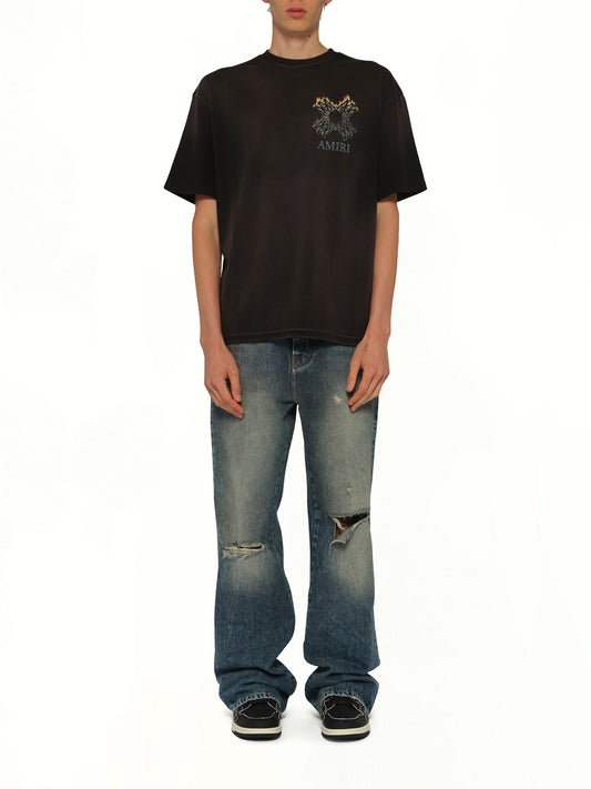 MA Quad Flames Oversized T-Shirt in Black