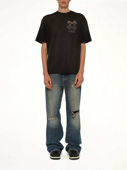 MA Quad Flames Oversized T-Shirt in Black