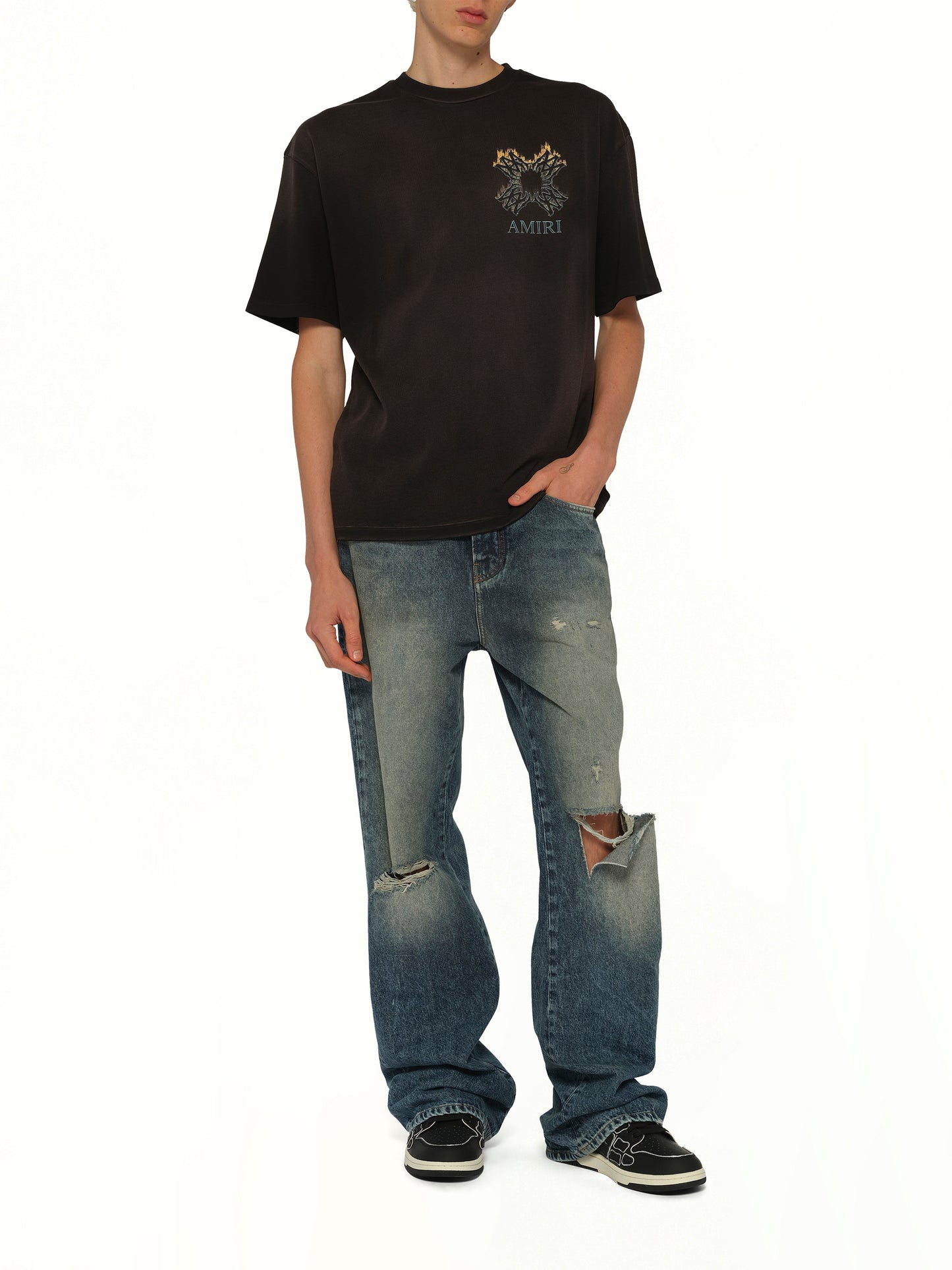 MA Quad Flames Oversized T-Shirt in Black