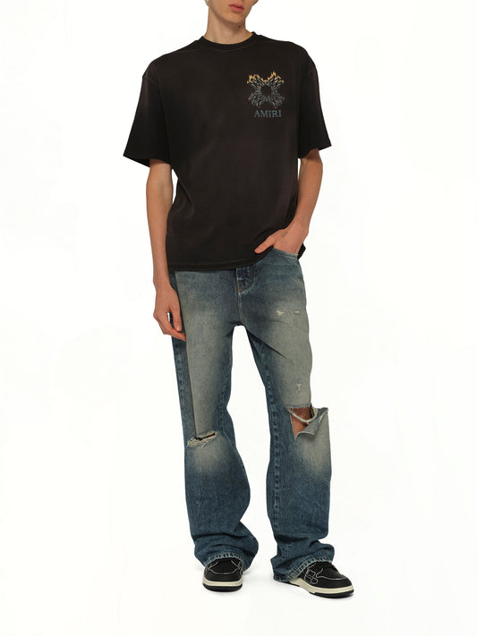 MA Quad Flames Oversized T-Shirt in Black