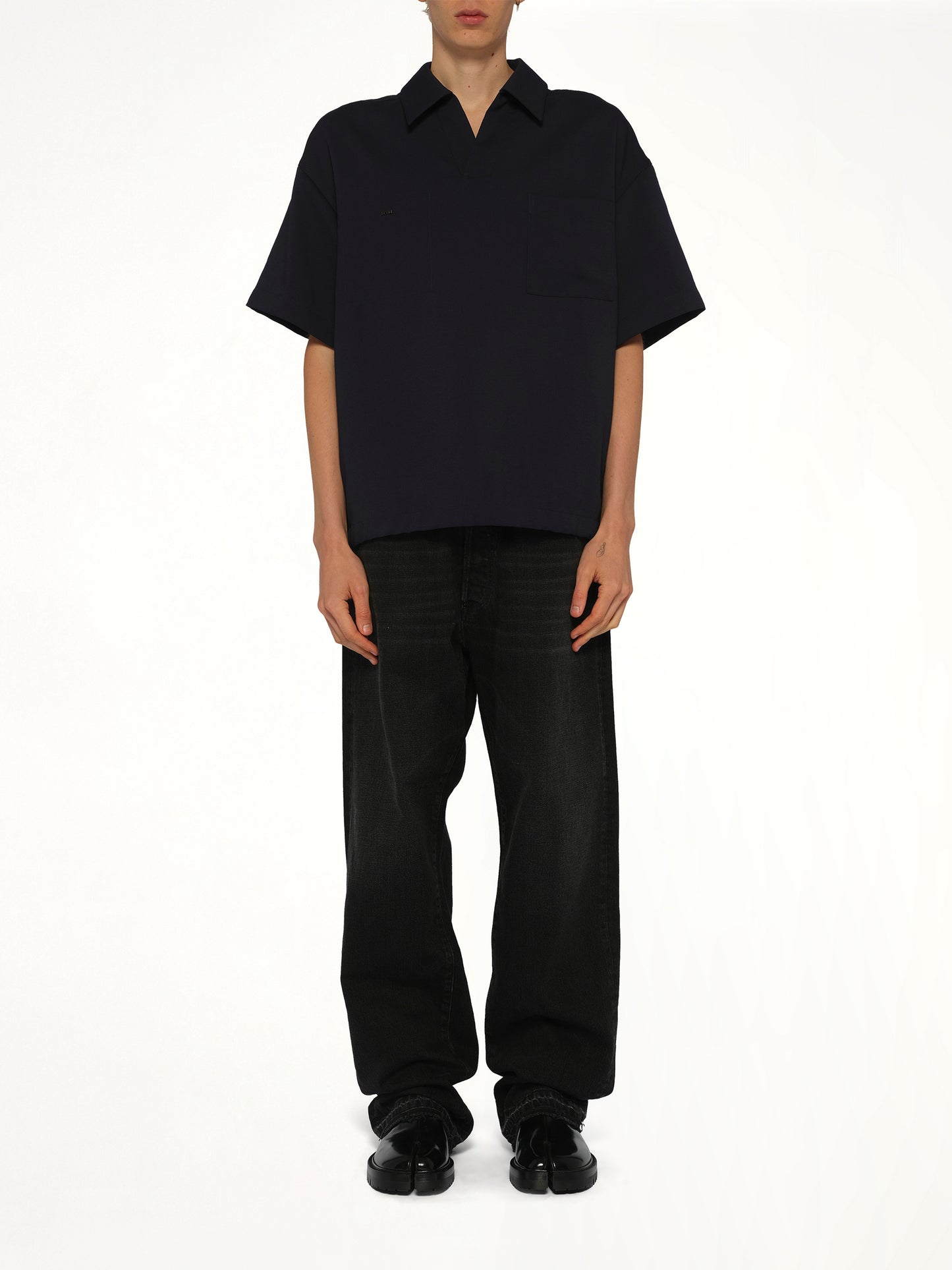 Half Sleeve Polo in Navy