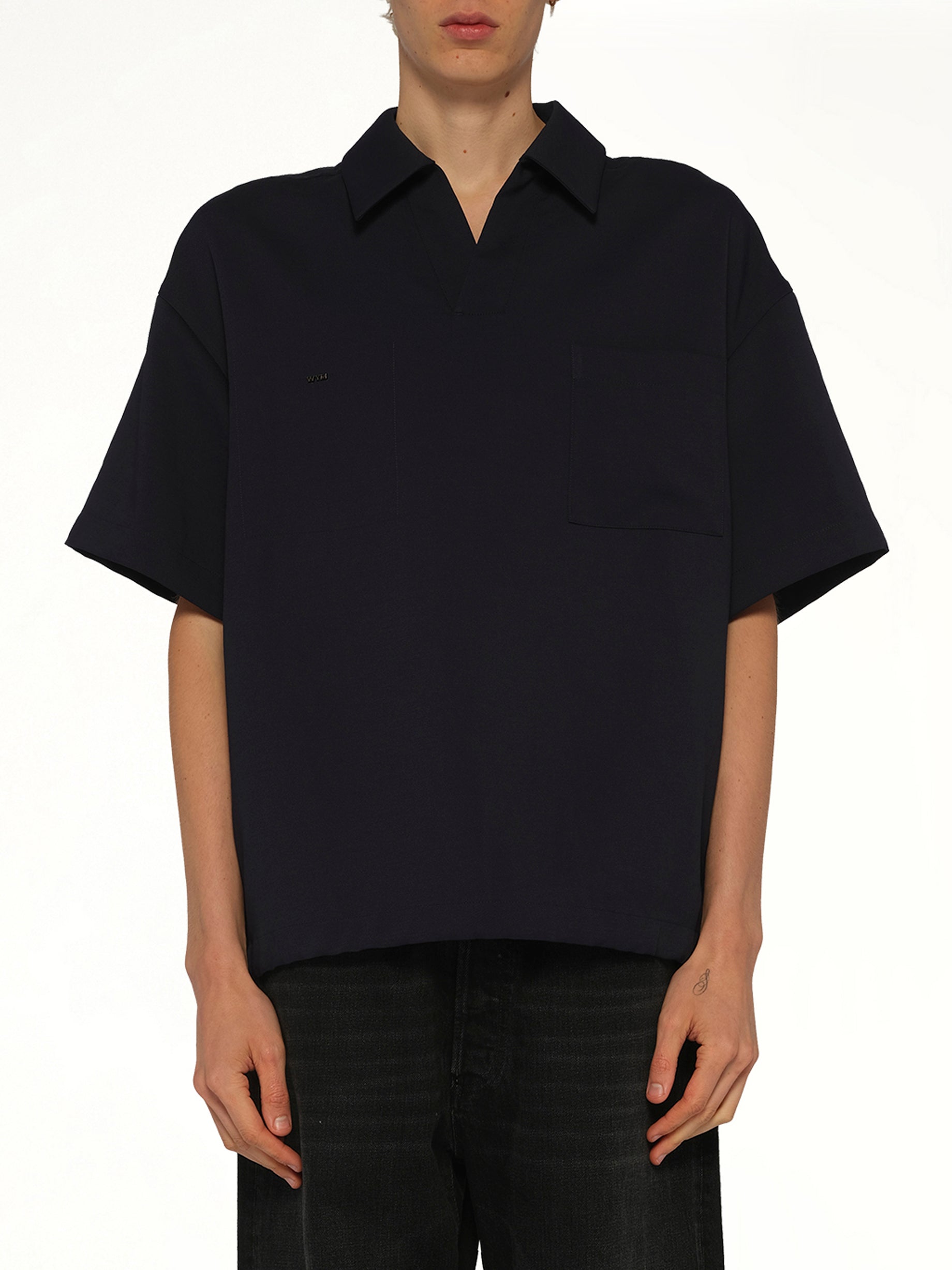 Half Sleeve Polo in Navy