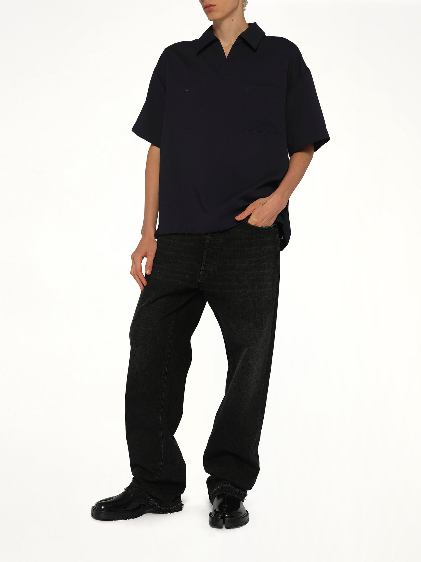 Half Sleeve Polo in Navy