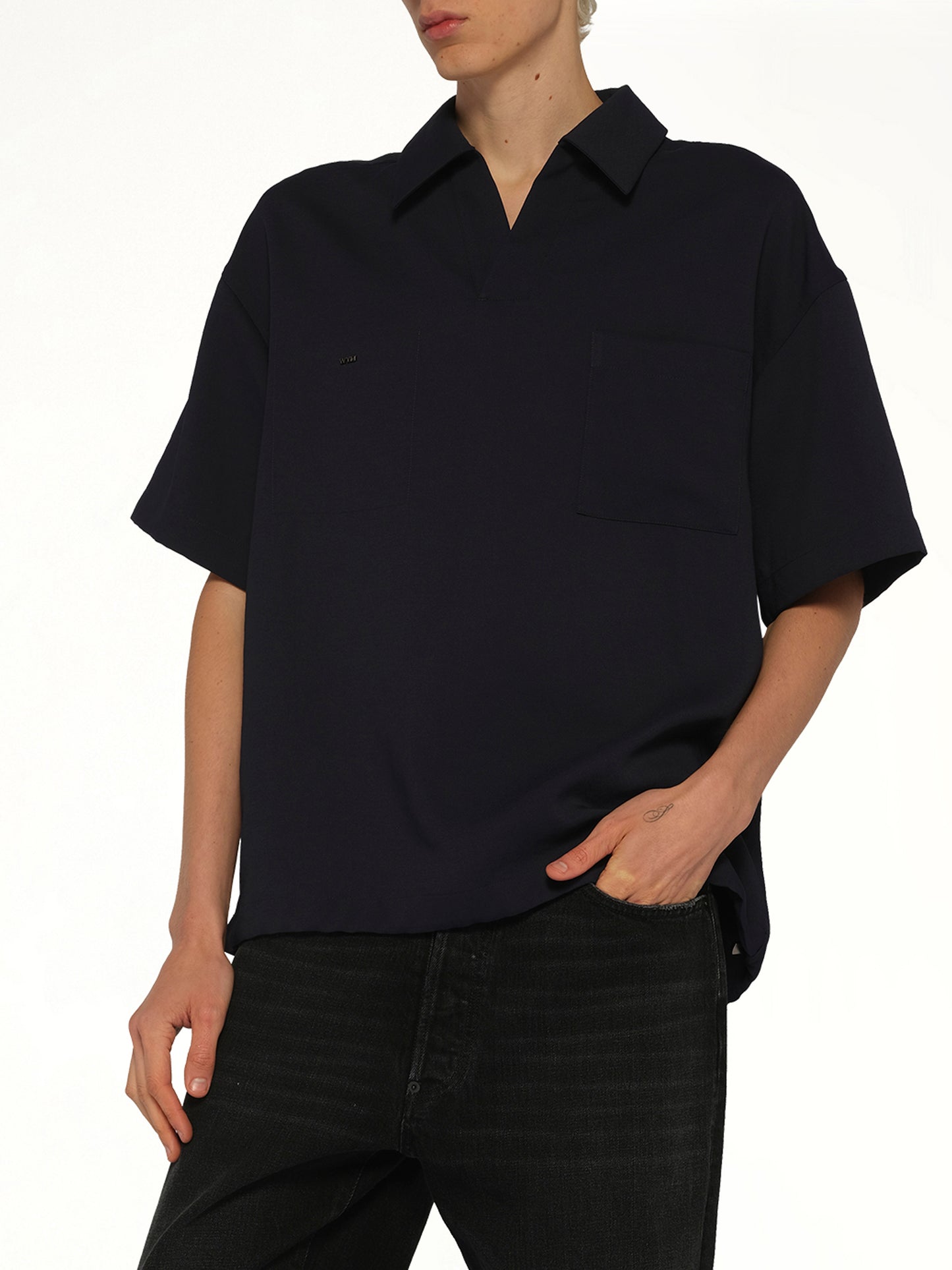 Half Sleeve Polo in Navy