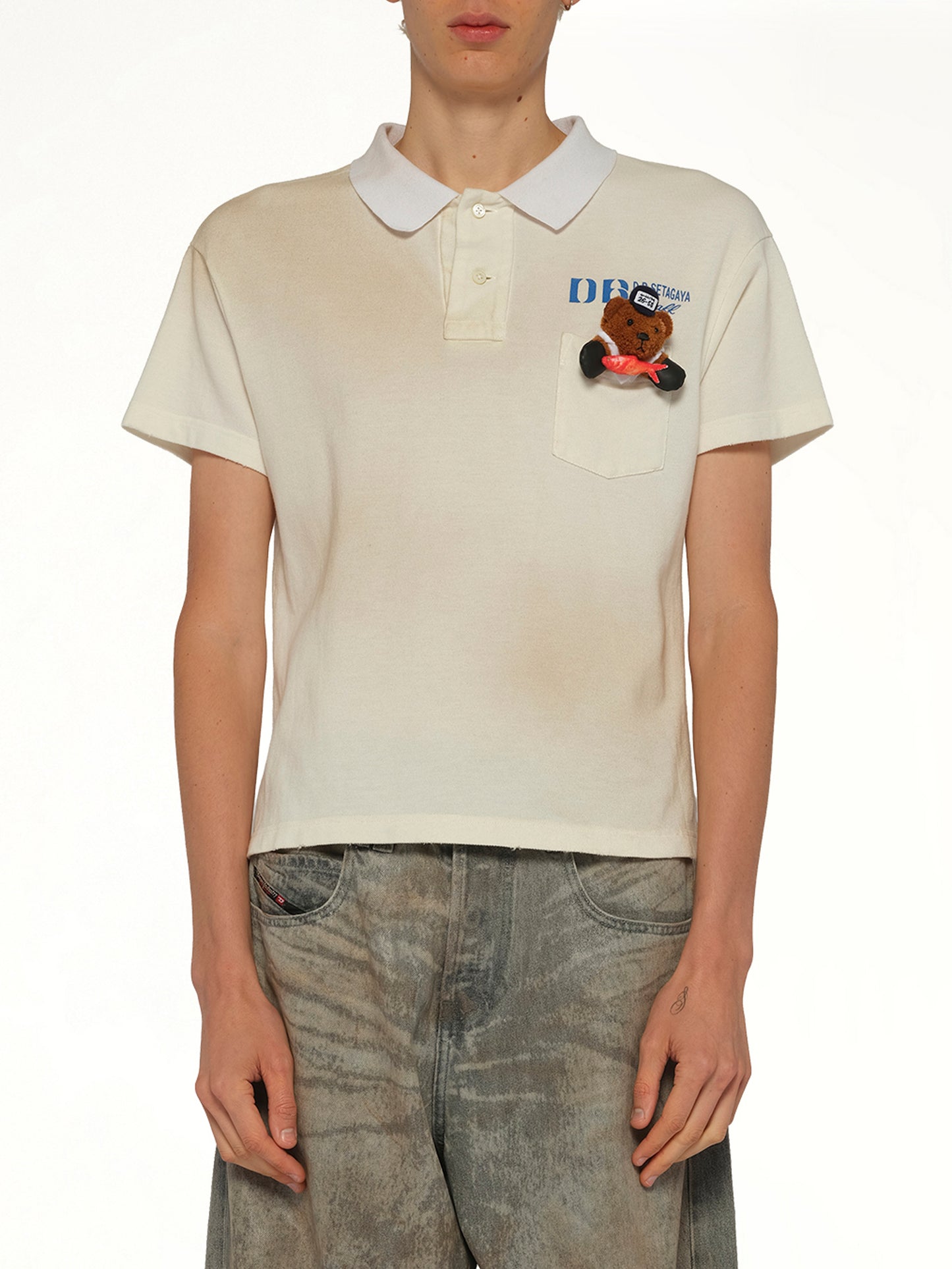 Polo Shirt With My Workwear Bear  in White