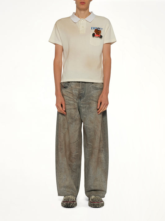 Polo Shirt With My Workwear Bear  in White