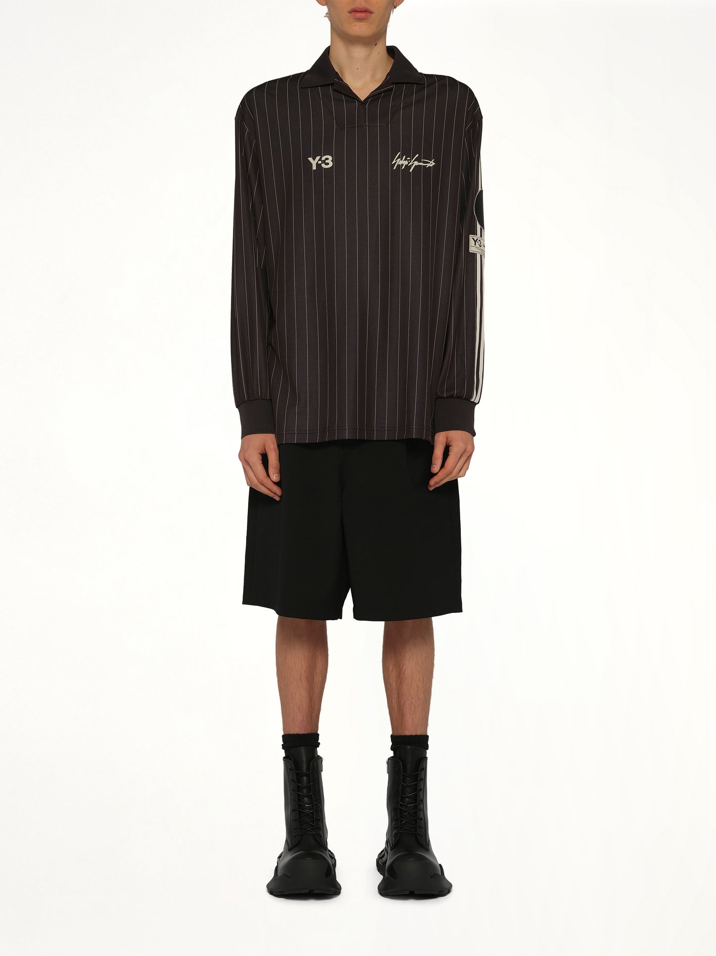 Elite 5 Long Sleeve Football Jersey in Black