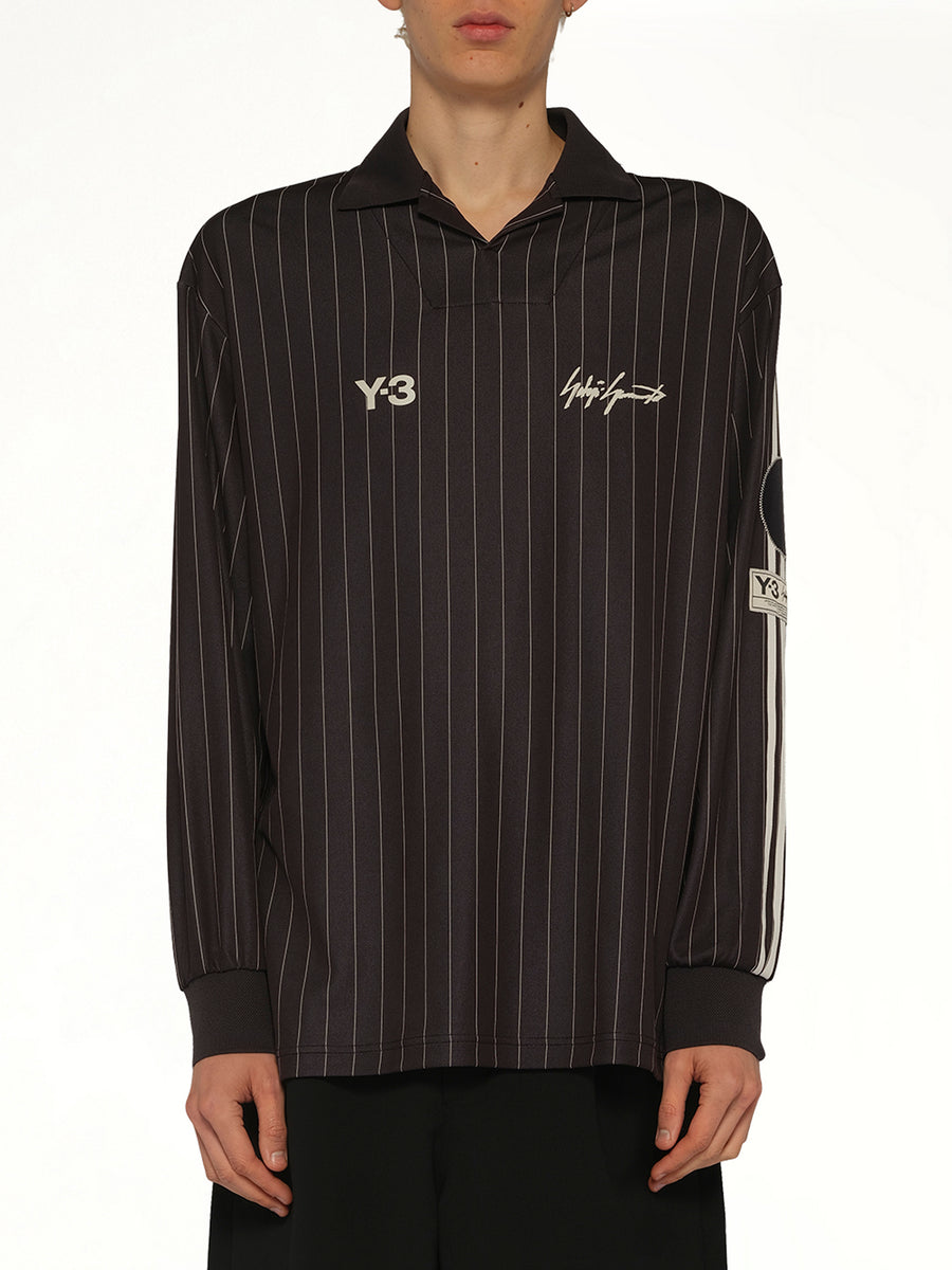 Elite 5 Long Sleeve Football Jersey in Black