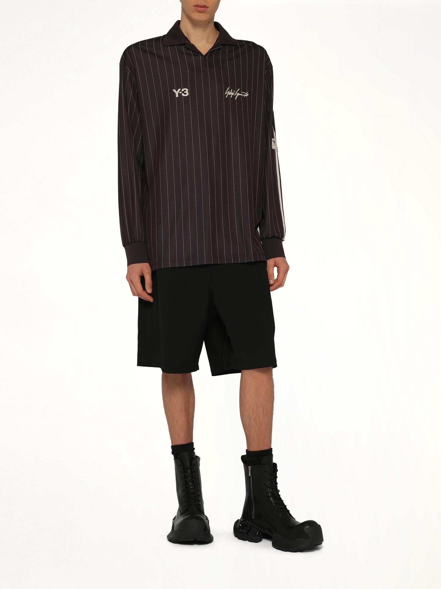 Elite 5 Long Sleeve Football Jersey in Black