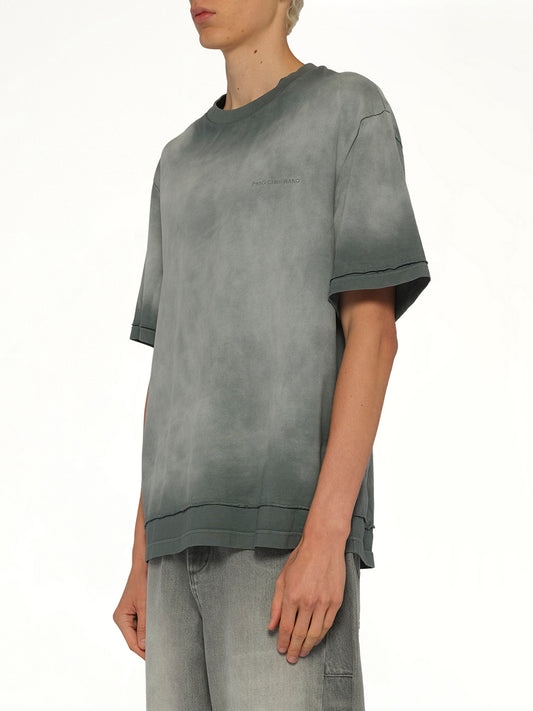 2 in 1 Washed T-Shirt in Grey
