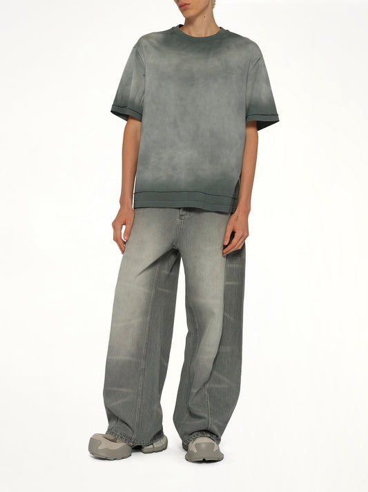 2 in 1 Washed T-Shirt in Grey