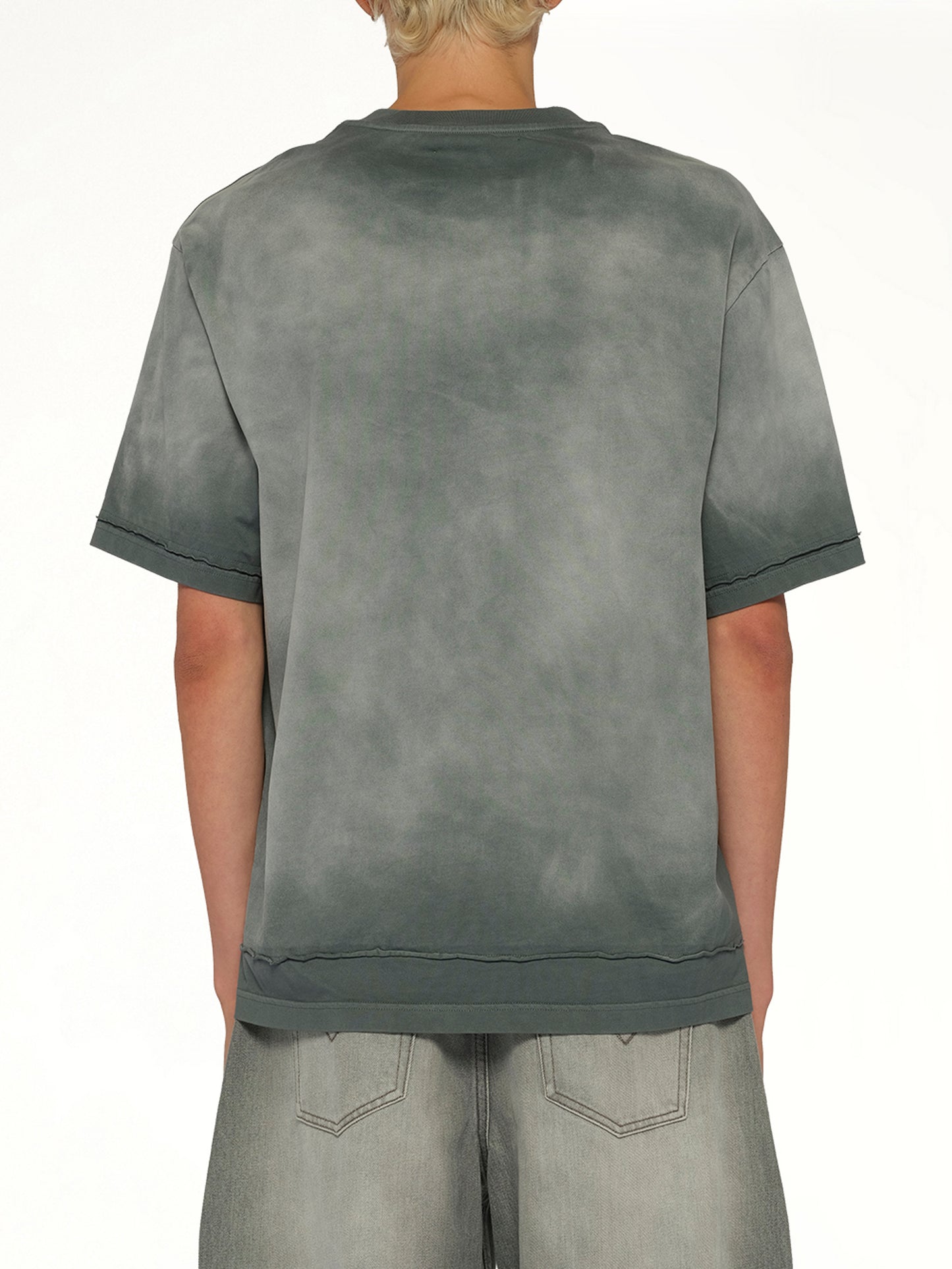 2 in 1 Washed T-Shirt in Grey