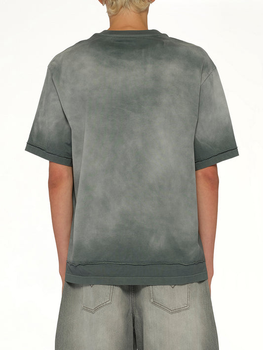 2 in 1 Washed T-Shirt in Grey