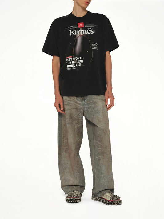 Farmes Magazine Cover T-Shirt in Black