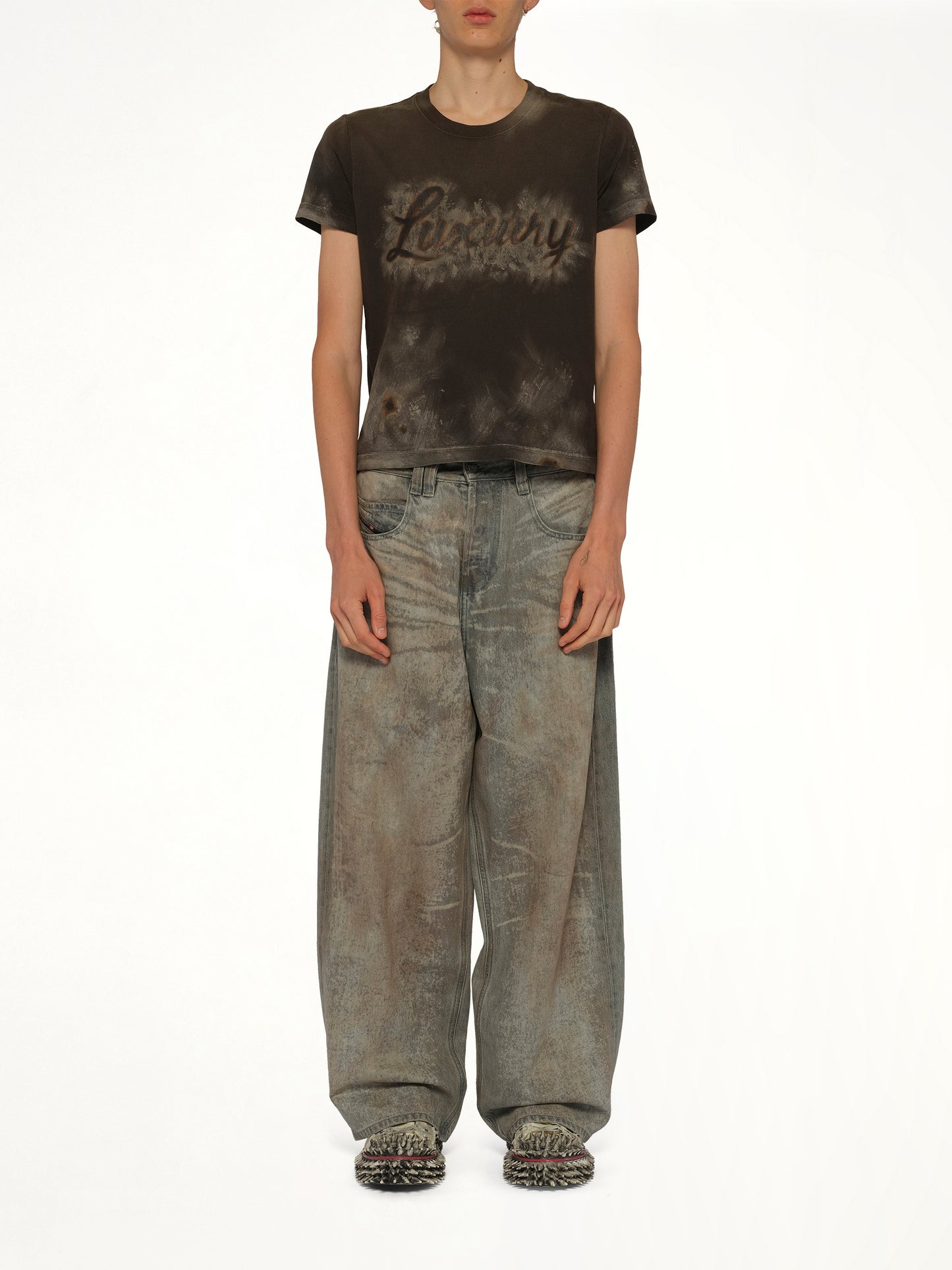 Luxuary Mud Paint T-Shirt in Brown