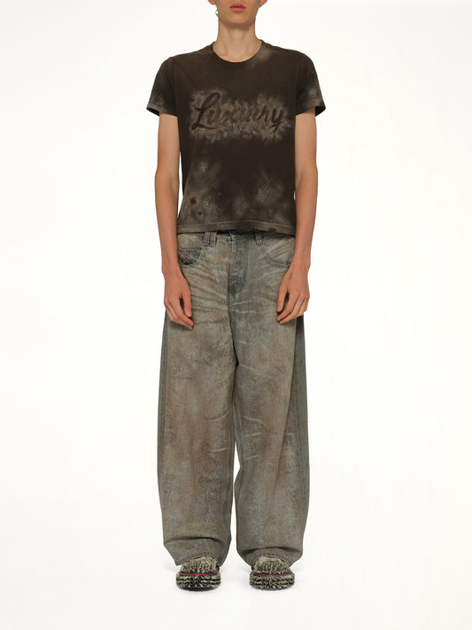Luxuary Mud Paint T-Shirt in Brown