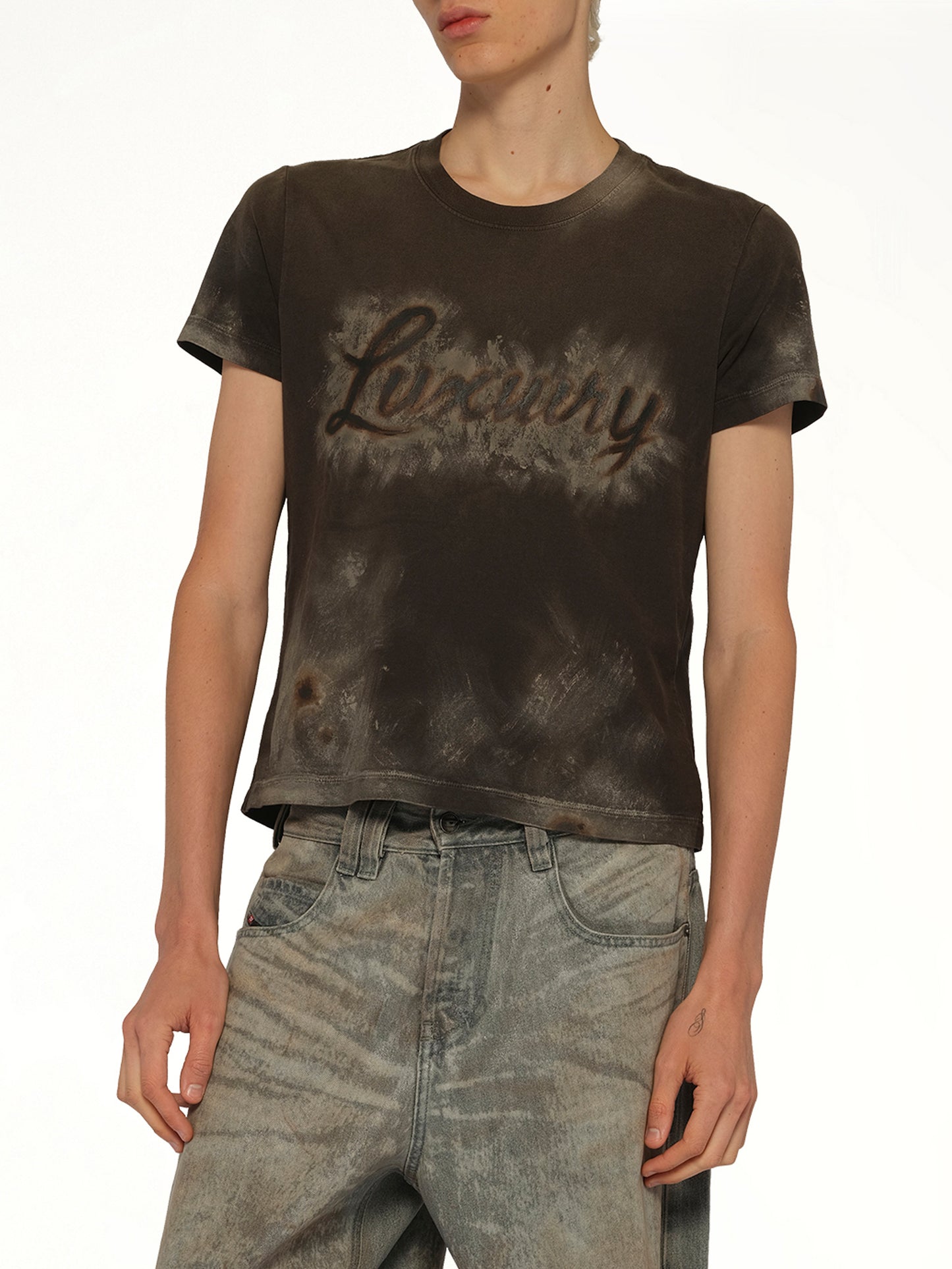 Luxuary Mud Paint T-Shirt in Brown