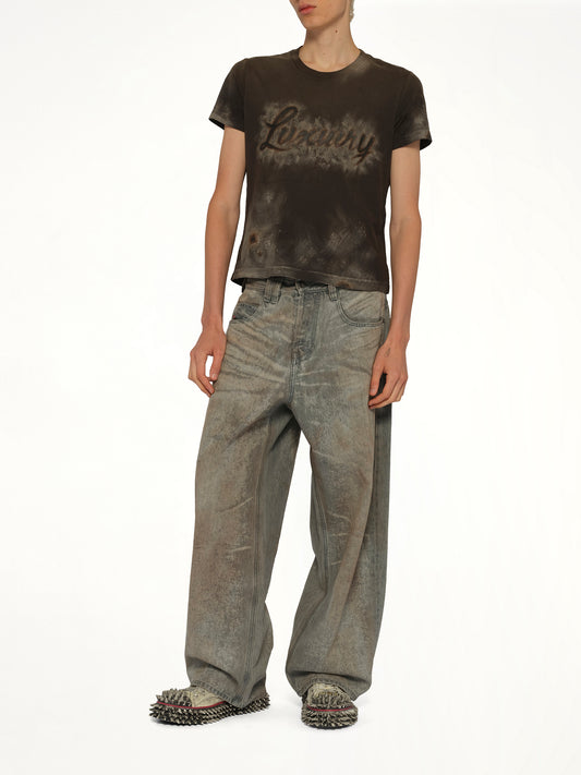 Luxuary Mud Paint T-Shirt in Brown