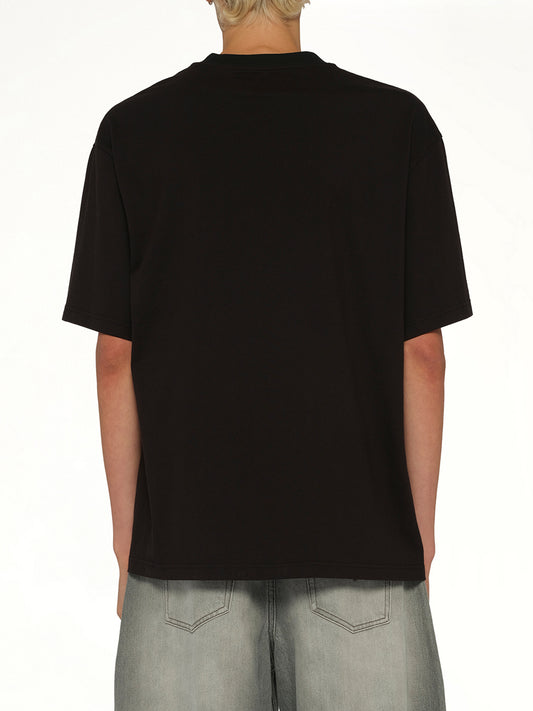 Spray Painted Plants Dye T-Shirt in Black