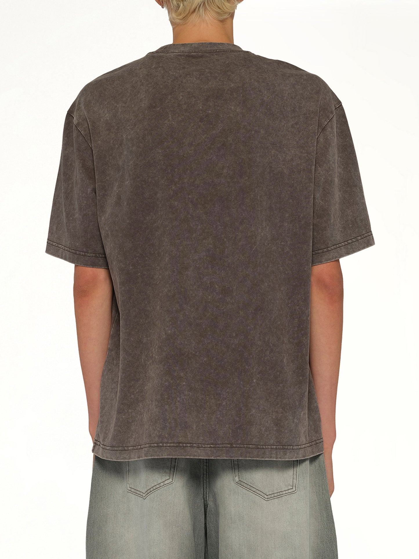 Spray Painted Plant T-Shirt in Grey