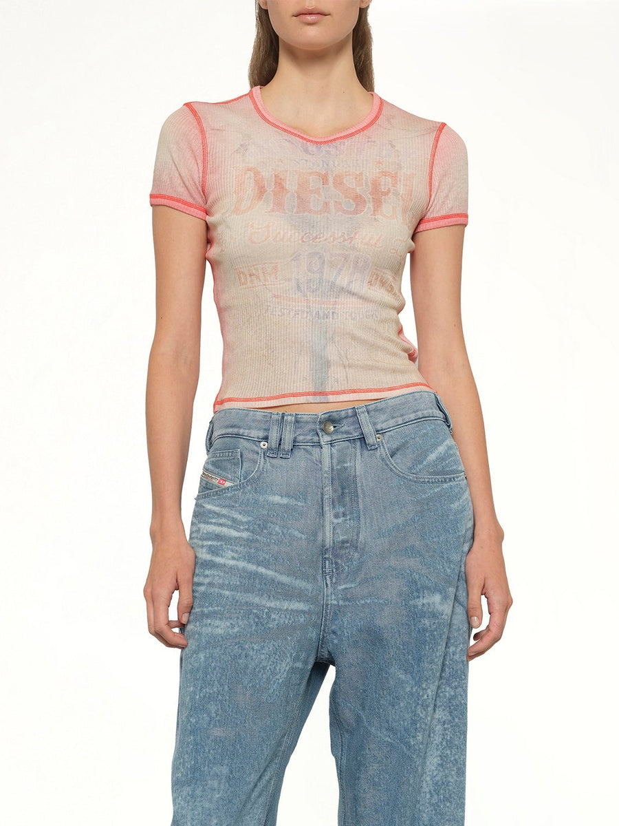 T-IANA T-Shirt in White/Red
