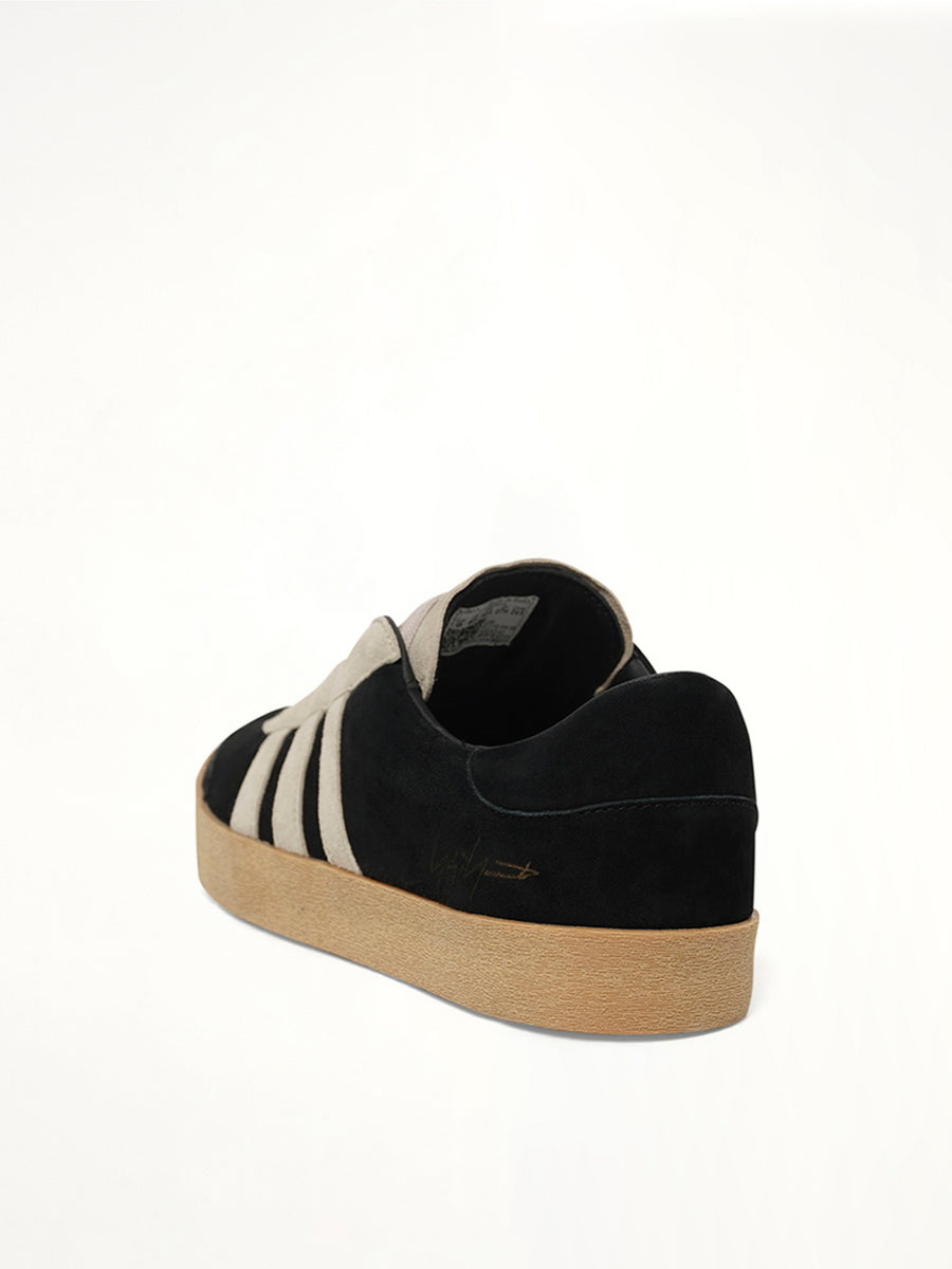 Y-3 Gazelle in Black/Off White Back View | Y-3