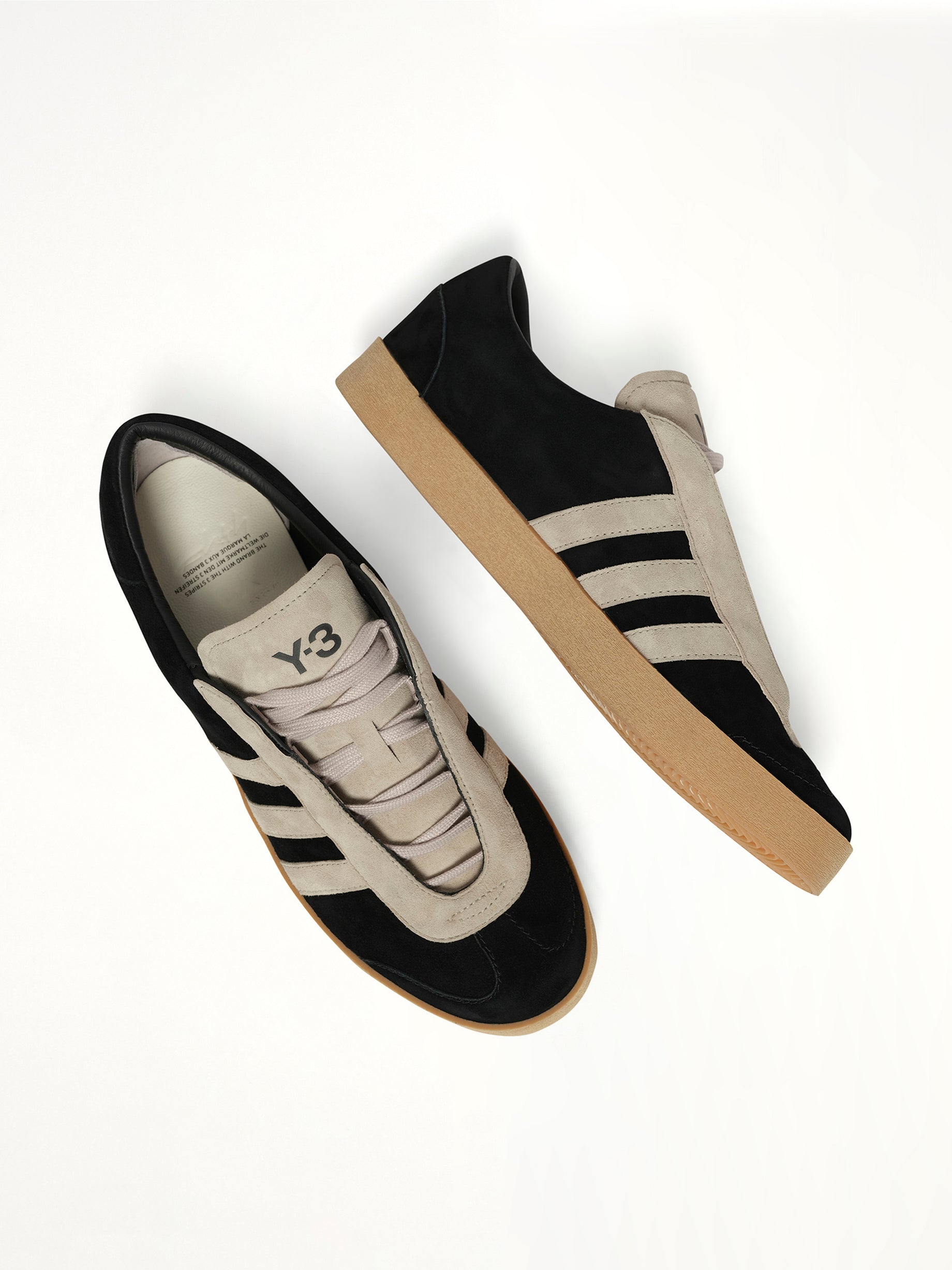 Y-3 Gazelle in Black/Off White Top View | Y-3