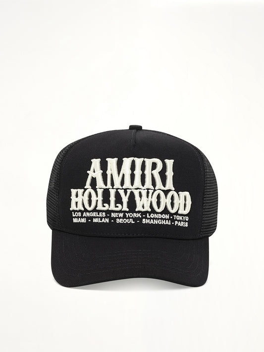 Amiri Hollywood Trucker Hat in Black