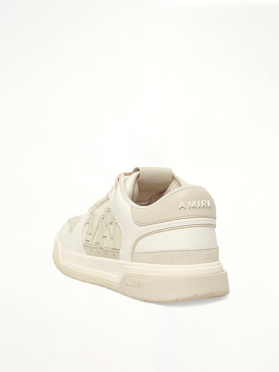 Classic Low Sneaker in White/Alabaster Back View | AMIRI