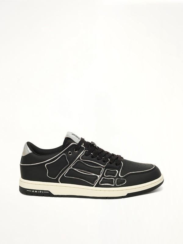 Skel Top Low Contrast Sneaker in Black Side View | AMIRI